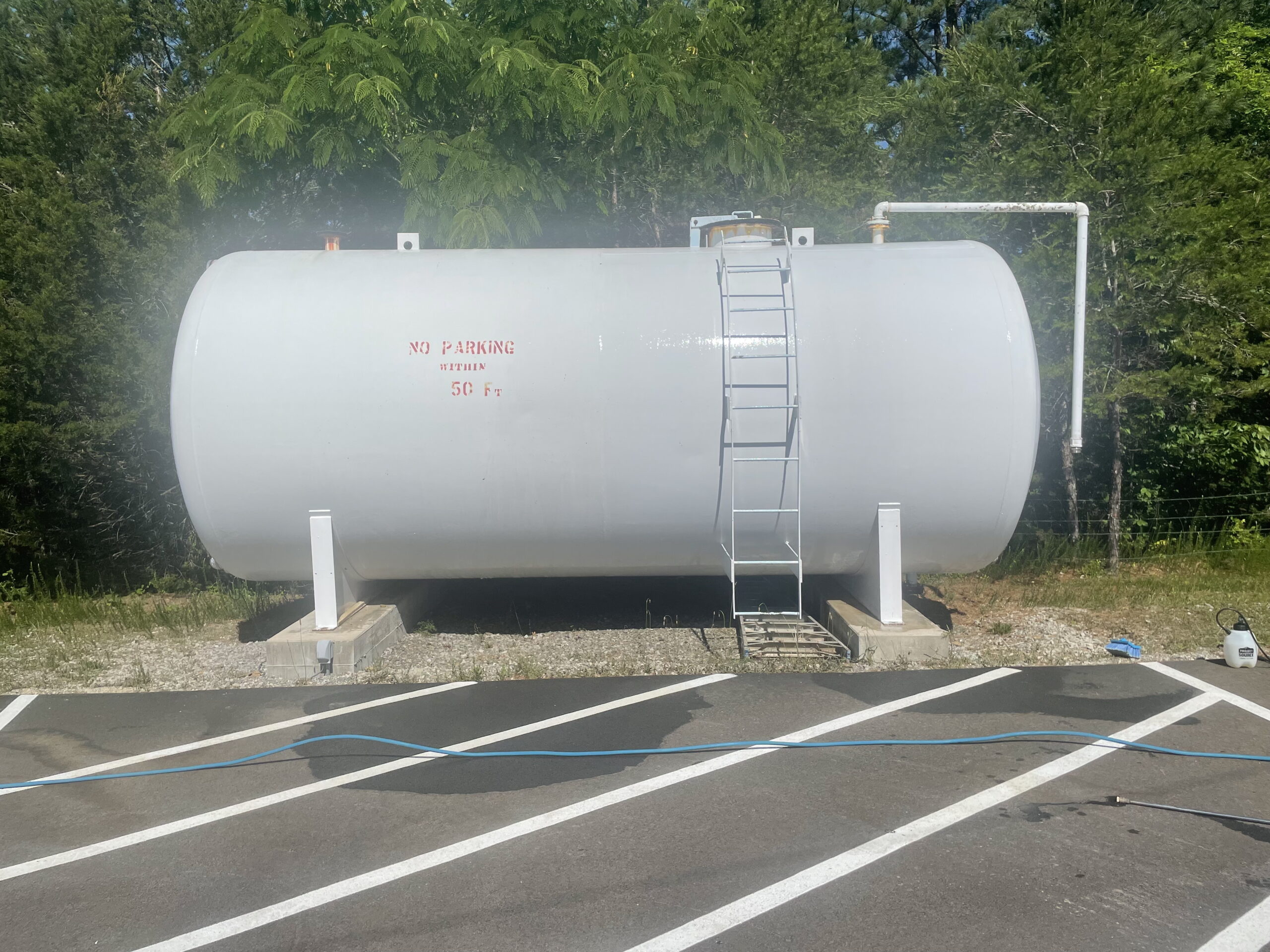 A huge water tank cleaned up, after rust removal. DPM Surface Care
