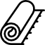 A cartoon image of a rolled carpet. DPM Surface Care